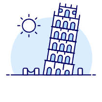 Leaning Pisa Tower Illustration from UX Duotone Set