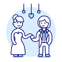 Lesbian Wedding 1 Illustration from UX Duotone Set