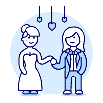 Lesbian Wedding 7 Illustration from UX Duotone Set