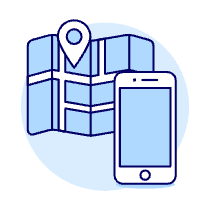 Smartphone Map Illustration from UX Duotone Set
