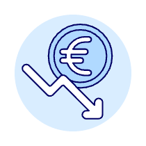 Euro Decreasing Illustration from UX Duotone Set