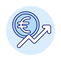 Euro Increasing Illustration from UX Duotone Set
