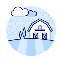 Raining Barn Field Illustration from UX Duotone Set