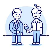 Interviewing 1 Illustration from UX Duotone Set