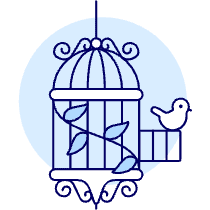 Bird Cage Illustration from UX Duotone Set
