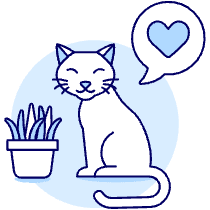 Cat Love Plant Illustration from UX Duotone Set