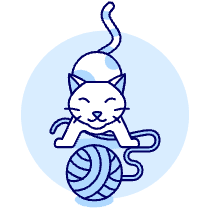 Cat Playing Wool Illustration from UX Duotone Set