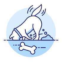 Dog Digging Illustration from UX Duotone Set
