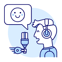 Podcast Happy 1 Illustration from UX Duotone Set