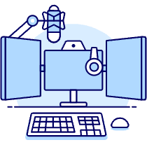 Podcast Station Illustration from UX Duotone Set