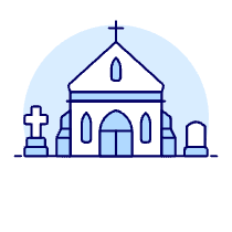 Christian Graveyard Illustration from UX Duotone Set