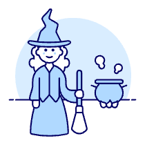 Witch Illustration from UX Duotone Set