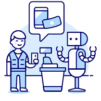 Cashier Robot 1 Illustration from UX Duotone Set