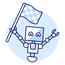 Goal Flag Robot Illustration from UX Duotone Set