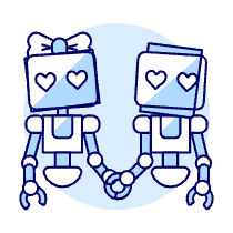 Robot Couple Illustration from UX Duotone Set
