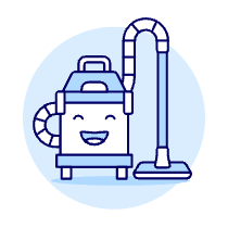 Happy Vacuum Cleaner Illustration from UX Duotone Set