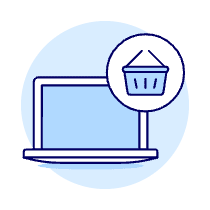 Shopping Basket Laptop 1 Illustration from UX Duotone Set