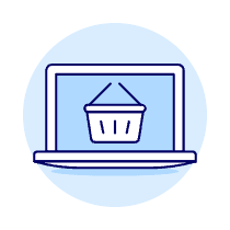 Shopping Basket Laptop 2 Illustration from UX Duotone Set