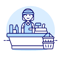 Cashier Clerk 1 4 Illustration from UX Duotone Set