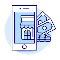 Phone App Income Illustration from UX Duotone Set
