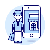 Phone App Shop 3 4 Illustration from UX Duotone Set