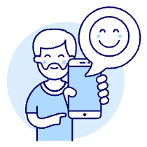 User Happy Phone 1 Illustration from UX Duotone Set