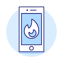 Phone Flame Illustration from UX Duotone Set
