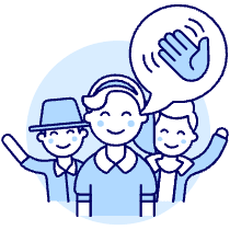 Friends Wave Illustration from UX Duotone Set