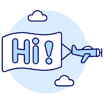 Plane Hi Sign Illustration from UX Duotone Set