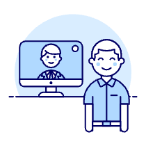 Video Conference Imac 1 4 Illustration from UX Duotone Set