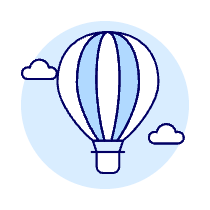 Hot Air Bolloon Illustration from UX Duotone Set
