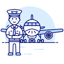 Pilot With Plane 4 Illustration from UX Duotone Set