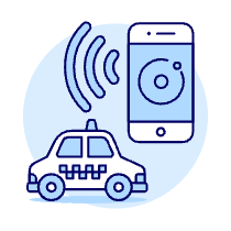 Finding Taxi Illustration from UX Duotone Set