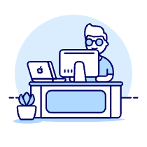 Employee Sit 2 1 Illustration from UX Duotone Set