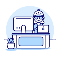 Employee Sit 3 2 Illustration from UX Duotone Set