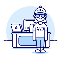 Employee Stand 1 2 Illustration from UX Duotone Set
