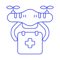 Medical Delivery Drone Illustration from UX Line Set