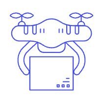 Shipping Drone Illustration from UX Line Set