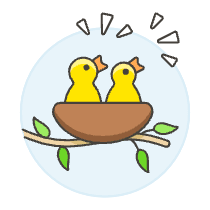 Chirp Nest Illustration from UX Colors Set