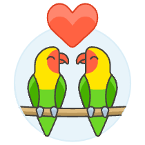 Love Parrots Illustration from UX Colors Set
