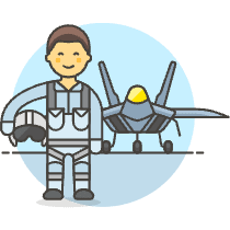 Air Force Pilot 3 Illustration from UX Colors Set
