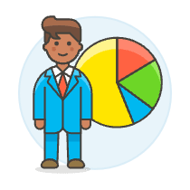Businessman Pie Chart 2 Illustration from UX Colors Set