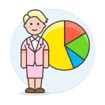 Businessman Pie Chart 4 Illustration from UX Colors Set