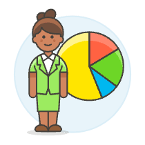 Businessman Pie Chart 5 Illustration from UX Colors Set