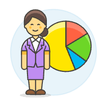 Businessman Pie Chart 6 Illustration from UX Colors Set