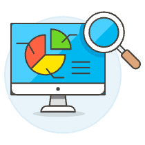 Imac Analyze Chart Illustration from UX Colors Set
