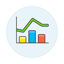 Line Bar Chart Illustration from UX Colors Set