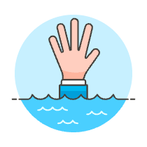 Drowning Hand 2 1 Illustration from UX Colors Set