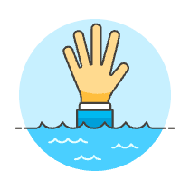 Drowning Hand 2 3 Illustration from UX Colors Set