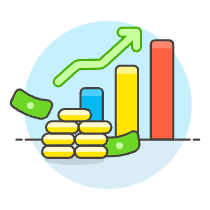 Money Bar Graph Illustration from UX Colors Set